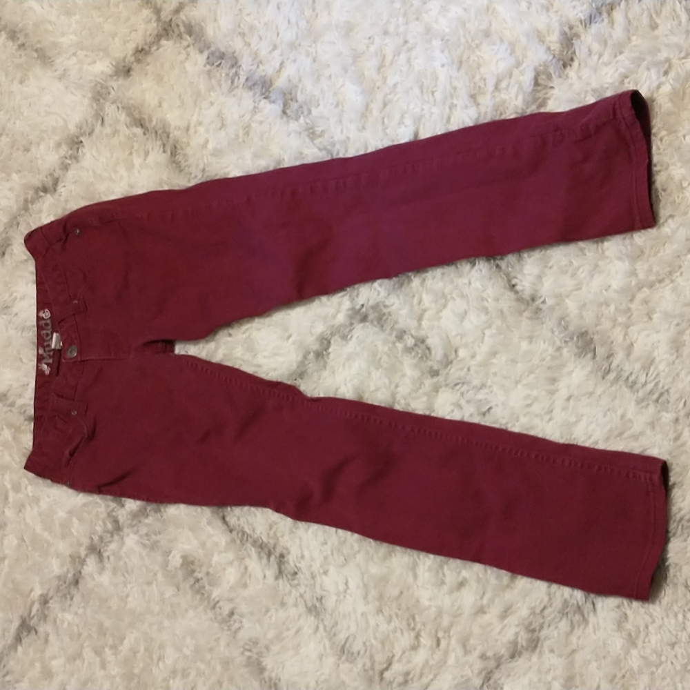 Mudd women's size 7 skinny jeans-,dusty rose color